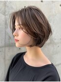 【Luana梅田】大人ニュアンスショートボブ、シアーグレージュ