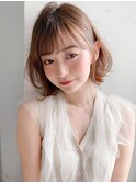 艶感シースルーバング斜めバングこなれミディサイドバング