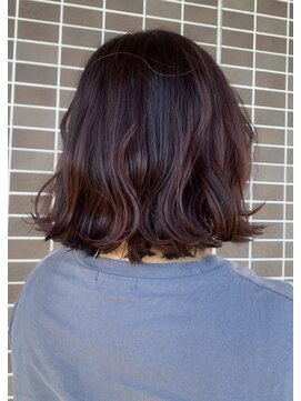 ヴィアスヘアー(vias hair) ボルドーカラー×波ウェーブ