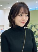ナチュラルボブ/大人ショートボブ/前髪あり/20代30代40代