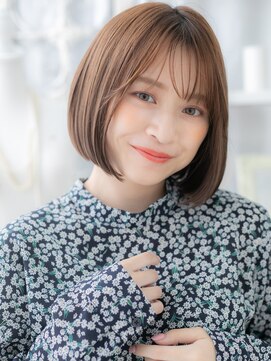 カバーヘア 上尾西口店(COVER HAIR) 暖色系カラー前下がり切りっぱなしミニボブh3上尾20代30代40代