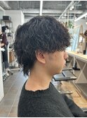 メンズカットツイストスパイラルパーマシャドウパーマショート