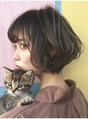 ★暗めカラーグランマッシュフェイスフレーミングデザインカラー