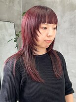 テトヘアー(teto hair) ボルドーカラーレッドカラーピンクカラー顔まわりレイヤー