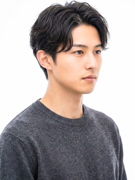 波巻きパーマ/センターパート/ニュアンスパーマ/メンズマッシュ