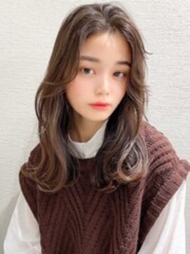 シルクレイ 吉祥寺店(Silk-lei) 大人かわいいロング韓国小顔ヘアセンター分け20代30代40代