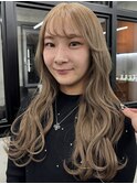 ミルクティーベージュダブルカラーハイトーン韓国レイヤー