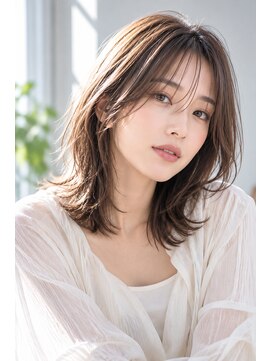 ランソ 成田店(RUNSO) 小顔レイヤーミディアム×シースルーバング