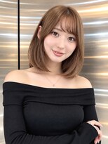 シー バイ ロンド 新宿(Sea by Lond)&nbsp;ワンホンレイヤ ー×ダークブルー[デジタルパーマ/ボブ/韓国]