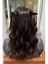 エクステ/シールエクステ専門店/梅田/ヘアセット/ヘアアレンジ/LANDS ANNEX  エクステ&nbsp;【ヘアセット】ハーフツイン/リボンヘア／梅田駅