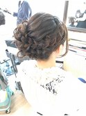 編み込みサイドアップアレンジ【ヘアアレンジ　立川/立川南口】