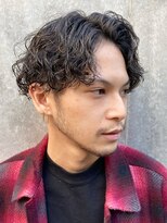 フィフス(fifth) ツイストスパイラルパーマセンターパートツーブロックメンズヘア