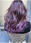 人気のラベンダーバレイヤージュ個性派グラデーション#吉祥寺