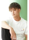 ダウンバングツイストパーマツーブロックニュアンスマッシュ1