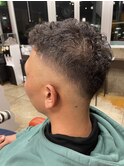 skin fade×hard perm