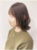 ミディアムオリーブブラウン_外ハネボブ_ba368421