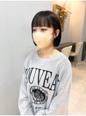 イメチェンハッシュカットフルバング似合わせレッドブラウン