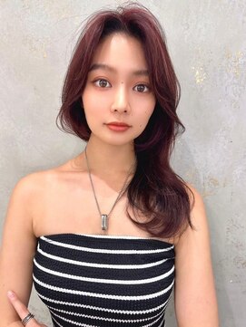 マシェリー バイ ロンド 金山(Ma cherie by Lond) ピンクブラウン×韓国レイヤーカット×エアリーロング