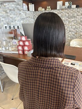 アチーブ ヘア デザイン(achieve hair design) ぷつっとミニボブ×ナチュラルブラウンカラー切りっぱなし