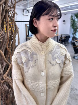 ソーソー(SoSo) 《SoSo》ミニボブ×オリーブブラック