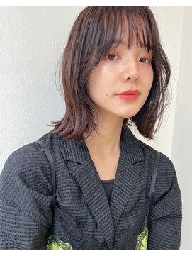 フィーリーカラー 大阪梅田店(feery color) ベージュインナーカラーショートボブレイヤーミディアム前髪