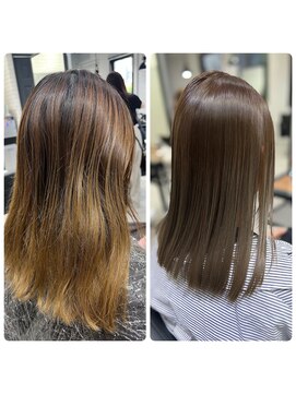 ジーナ 博多(Zina) 髪質改善トリートメント/グレージュBeforeAfter