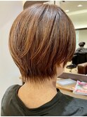 白髪ぼかしカラー白髪ぼかしハイライト大人ショート30、40、50代