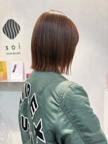 ソワ 北千住(soi)&nbsp;外ハネボブ×切りっぱなしボブ×オレンジベージュ