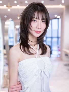 ハバナ 新宿(HAVANA) ミディアムレイヤーカットx大人ガーリー前髪顔周りレイヤー