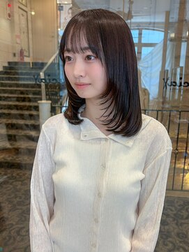 ルチア ヘア ステラ 京都店(Lucia hair stella) 顔周りミディアムレイヤーカットハッシュカット韓国京都河原町