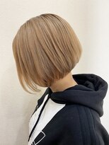 ヘアーミックス ニット(hair mix nitt) ブリーチ1回ベージュボブ