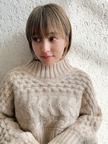 メイクス 表参道(MAKE'S omotesando)&nbsp;ミニボブ ケアブリーチ ベージュカラー 透明感カラー 小顔