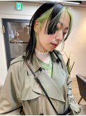 【mint】パツっと前髪_フェイスフレーミング_ミントグリーン
