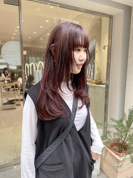 マイル 渋谷(mile) 顔周りレイヤー×カシスカラー