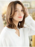 かきあげバングくびれひし形レイヤーカットa戸頭20代30代40代
