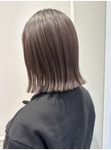 (銀座) 切りっぱなしボブ 透明感カラー