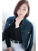 ボブ×透明感☆重たく見えない透明感カラー