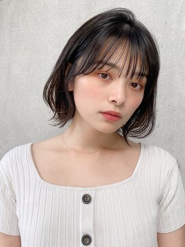 エトラ 渋谷店(etora) 前髪 外ハネボブ くびれヘア ハイライトカラー"