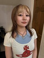 ナループロアツム(Nalu pu loa Tsum)&nbsp;ブリーチデザインカラー/前髪ハイライト/マロンベージュカラー