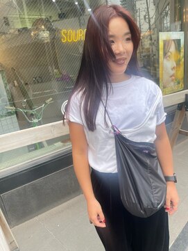 ソース(source) ///source///ダークレッド ロングストレートヘア