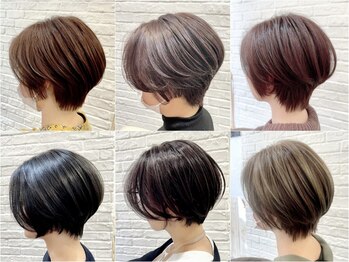 ネオリーブアオバ 高田馬場店(Neolive aoba)の写真/[カット+カラー+TR¥7700/カット+カラー+白髪ぼかしハイライト¥14300]まとまるショ-トボブ/髪質改善縮毛矯正