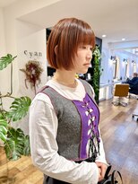 シアン ヘア デザイン(cyan hair design) 【cyan】オレンジカラーボブ