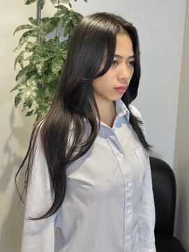 シエル バイ ケンジ 登戸 生田(CIEL by KENJE) レイヤーカットロング流れる可愛い顔周り38mmコテ