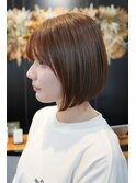 コンパクトボブ×サイドバングの小顔シルエット/諏訪