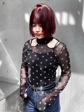 ヴァーディ オモテサンドウ(Vardy omotesando) red/赤髪 ワインレッド ハイトーンボブ 表参道