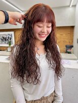 テトヘアー(teto hair) スーパーロング ロングパーマ オレンジカラー ハードパーマ