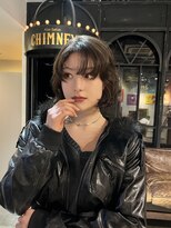 ノラ ヘアーサロン(NORA HAIR SALON) フレンチボブパーマオリーブベージュまろやかカラー