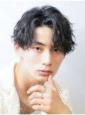 大分ツイストスパイラルパーマメンズカットラウンドマッシュ緩め