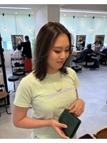 ヘアーポケット リタ(HAIR POCKET ritta)&nbsp;オリーブベージュ×顔まわりレイヤーボブ