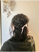 ハーフアップアレンジ